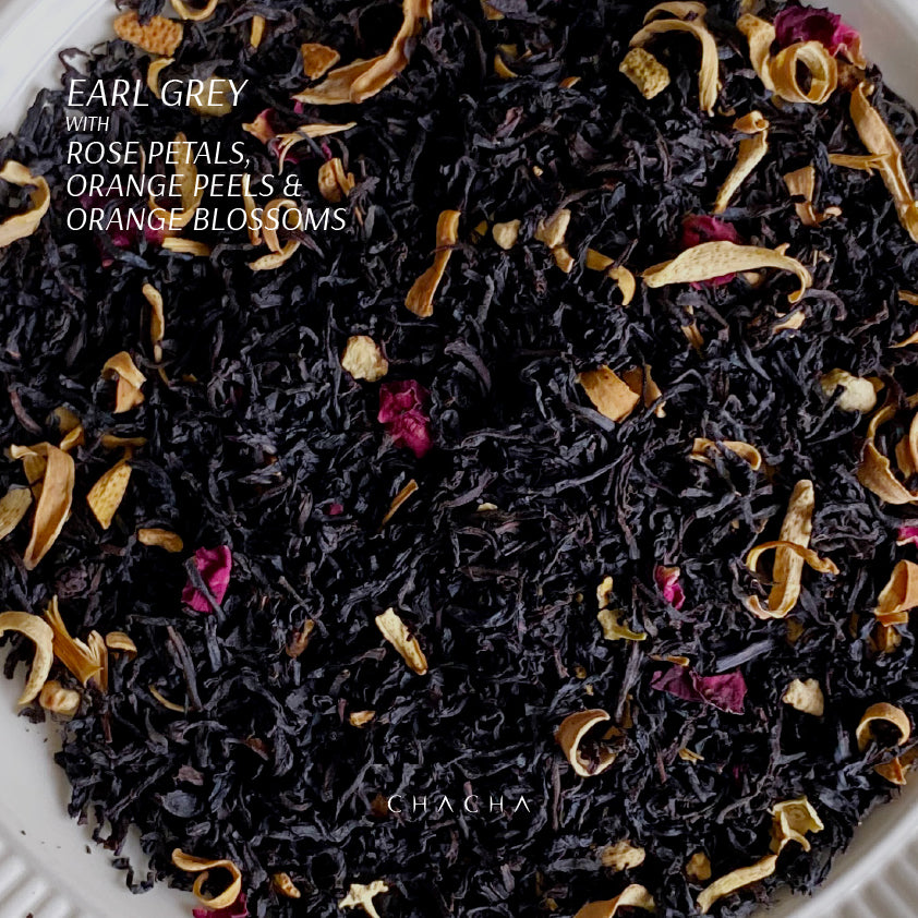 EARL GREY WITH ROSE PETALS, ORANGE PEELS & ORANGE BLOSSOMS - 100g Loose Leaf Tea