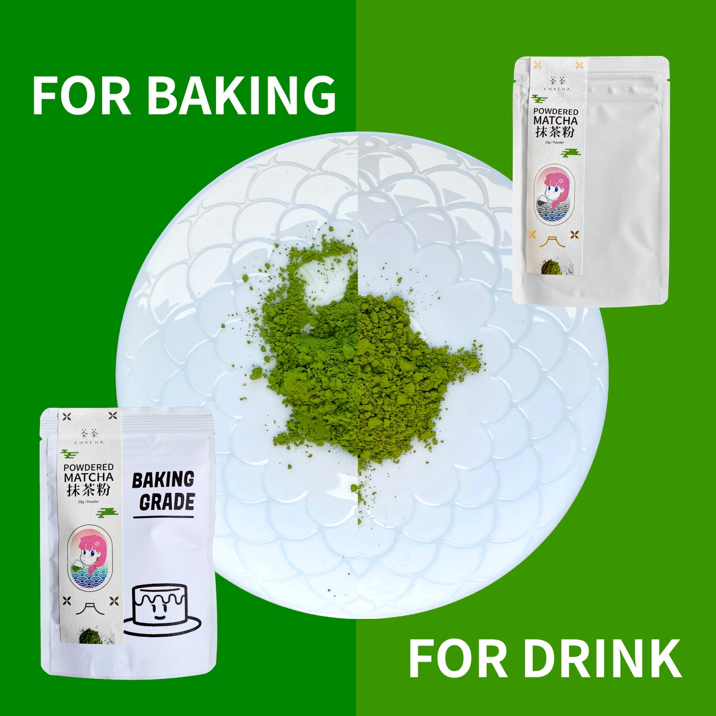 CHA CHA Matcha Powder (For baking) (Japanese Tea)  抹茶粉 50g