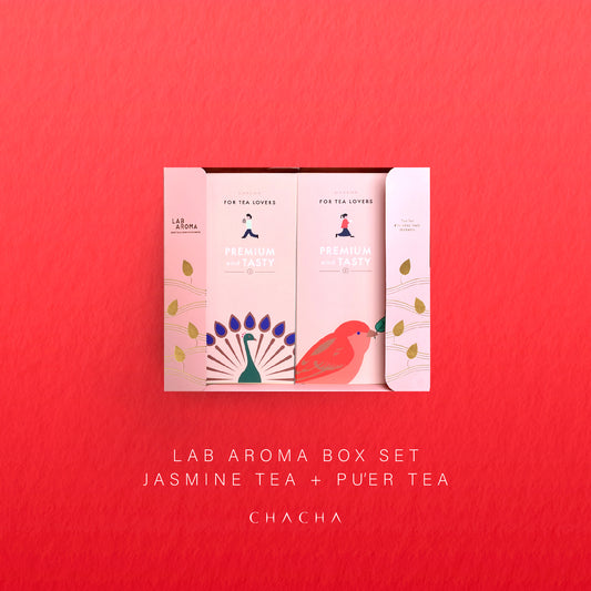 LAB AROMA BOX SET - Jasmine tea leaf 80g + PU'ER Tea leaf 100g