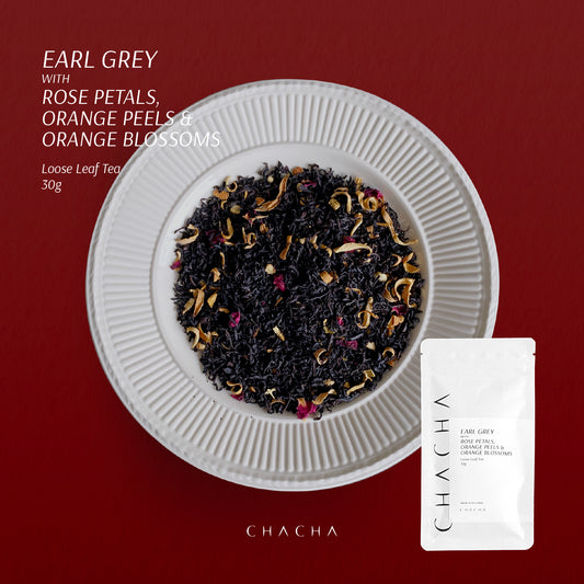 EARL GREY WITH ROSE PETALS, ORANGE PEELS & ORANGE BLOSSOMS - 3Og Loose Leaf Tea